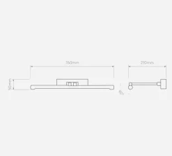 Applique*Astro Applique pour tableaux, Goya 760 Led, , LED, 2700K, 1109 lm, L76cm, H5,6cm - nickel brossé