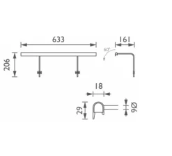 Applique*John Cullen Applique pour tableaux, Wallace 60, , LED, dim, 2700K, 618 lm, L63,3cm, H20,6cm - bronze