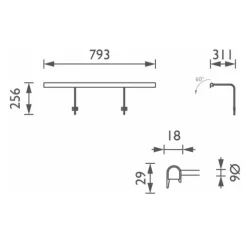 Applique pour tableaux, Wallace 75, laiton, LED, dim, 2700K, 858 lm, L79,3cm, H25,6cm - John Cullen