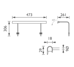 Applique*John Cullen Applique pour tableaux, Wallace 45, , LED, dim, 2700K, 464 lm, L47,3cm, H30,6cm - bronze
