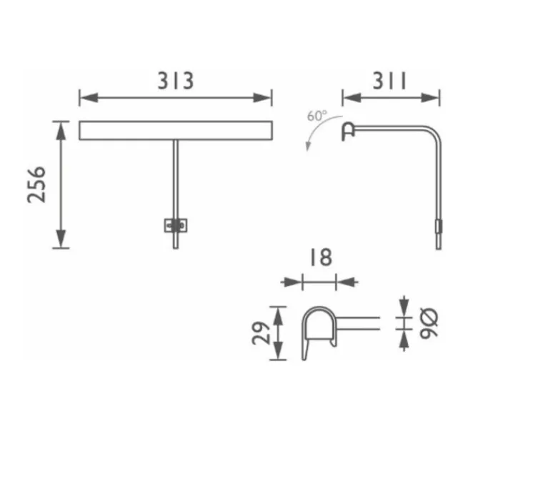 Applique*John Cullen Applique pour tableaux, Wallace 30, , LED, dim, 2700K, 309 lm, L31,3cm, H25,6cm - laiton