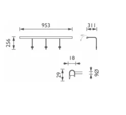 Applique*John Cullen Applique pour tableaux, Wallace 90, , LED, dim, 2700K, 927 lm, L95,3cm, H25,6cm - noir