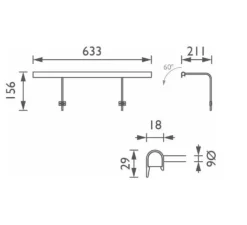 Applique*John Cullen Applique pour tableaux, Wallace 60, , LED, dim, 2700K, 618 lm, L63,3cm, H15,6cm - laiton