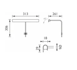Applique pour tableaux, Wallace 30, bronze, LED, dim, 2700K, 309 lm, L31,3cm, H30,6cm - John Cullen