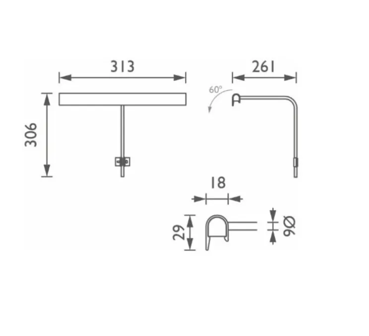 Applique pour tableaux, Wallace 30, bronze, LED, dim, 2700K, 309 lm, L31,3cm, H30,6cm - John Cullen
