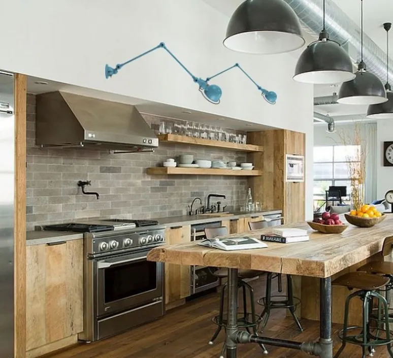 Enfants|Applique*Jieldé Applique, Signal 2 bras, SI331,, L70cm, H30cm - bleu pastel