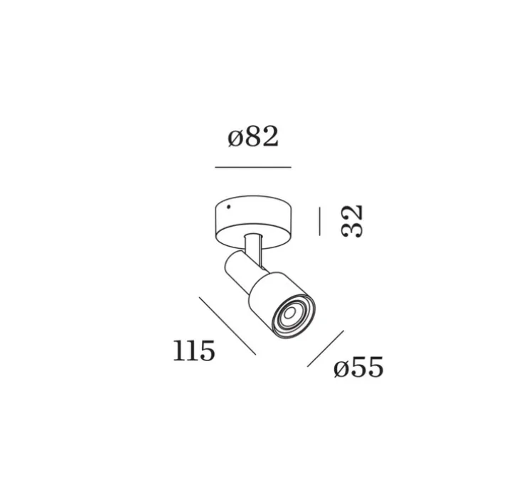Applique, spot, Sara On Base 1.1, blanc, Ø8,2cm, H16cm - Wever & Ducré