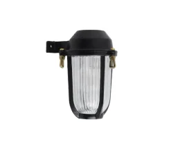 Applique*Zangra Applique étanche, Light.o.005, laiton , IP64, H18cm, L11,5 cm- noir