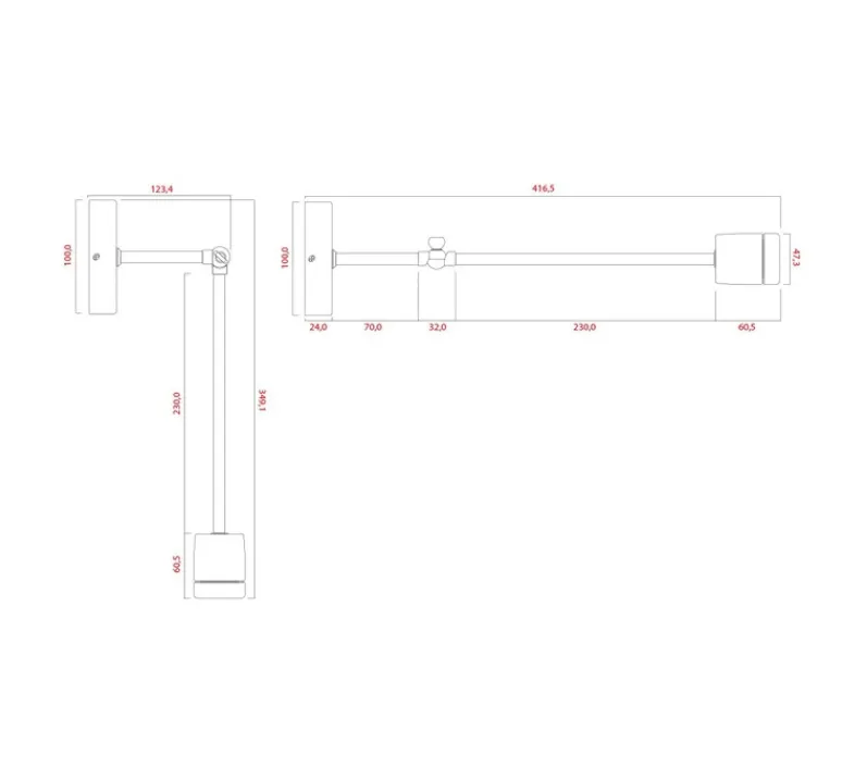 Plafonnier & Spot|Applique*Zangra Applique u plafonnier, Light.036, , L42cm, H34,9cm - noir