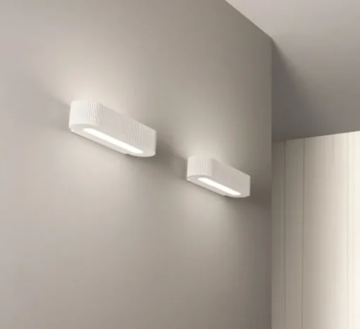 Applique, Vertbois, plâtre, prêt à peindre, Camille, blanc, L35cm, H7cm - Nedgis