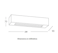 Applique, Vertbois, plâtre, prêt à peindre, Claire S, blanc, L22cm, H7cm - Nedgis