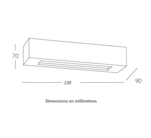 Applique, Vertbois, plâtre, prêt à peindre, Claire S, blanc, L22cm, H7cm - Nedgis