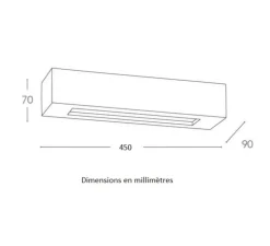 Applique, Vertbois, plâtre, prêt à peindre, Claire L, blanc, L45cm, H7cm - Nedgis