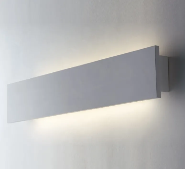 Applique*Nedgis Applique, Vertbois, plâtre, prêt à peindre, Anaïs L, , LED, 3000-4000K, 2200 lm, L60cm, H8cm - blanc