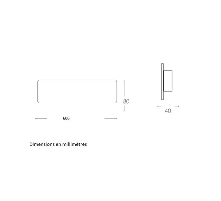 Applique*Nedgis Applique, Vertbois, plâtre, prêt à peindre, Anaïs L, , LED, 3000-4000K, 2200 lm, L60cm, H8cm - blanc