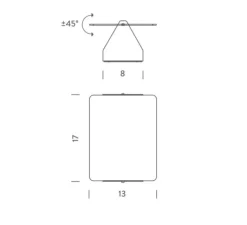 Applique*Nemo Lighting Applique, Volet Pivotant Simple, Perriand, , L17cm, H13cm, interrupteur - inox