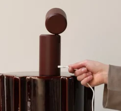 Lampe*It's about Romi Applique/Lampe à poser, Milan, , LED, dim, 3000K, Ø6,5cm, H19cm - burgundy