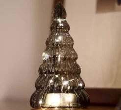 Arbre de Noël, lumineux, Lucy, chêne foncé, LED, Ø13cm, H23cm - Sirius
