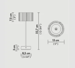 Baladeuse, Accordéon, blanc, laiton antique, LED, dim, 2700K, 150 lm, Ø13cm, H32,7cm - Slamp