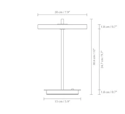 Lampe|Enfants*Umage Baladeuse, Asteria Move, , LED, 3000K, 5-100lm, Ø20cm, H30,6cm - blanc perle