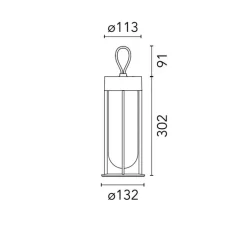 Lampe*Flos Baladeuse, d'extérieur, In Vitro Unplugged, , IP65, LED, 2700K, 182lm, Ø13,2cm, H39,3cm - marron foncé