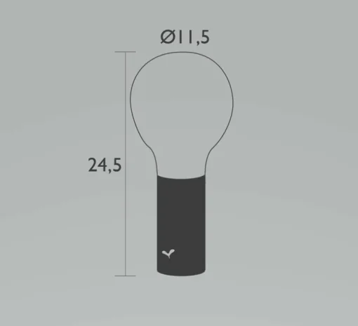 Baladeuse, d'extérieur, Lampe H24 avec support applique, Cerise Noire, IP54, LED, 3000K-6000K, 70 lm, Ø11,5cm, H24,5cm - Fermob