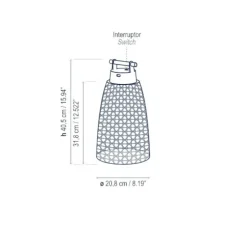 Baladeuse, d'extérieur, Nans M/41/R Outdoor, Brun graphite - Teinte rouge, IP65, LED, 2700K, 460 lm, Ø20.8cm, H40.5cm - Bover