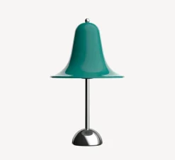Lampe|Enfants*Verpan Baladeuse d'extérieur, Pantop 23, USB-C, , IP44, Ø18cm, H30cm - bleu sarcelle foncé