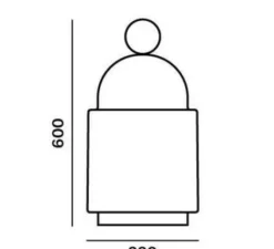 Lampe*Brokis Baladeuse, Dome Nomad Large, , IP44, LED, dim, 2700K, 950 lm, Ø32cm, H60cm - verre gris fumé glossy, corps métal noir