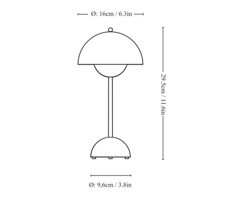 Lampe*Andtradition Baladeuse, Flowerpot VP9, , IP44, LED, dim, 2700K, 104 lm, Ø16cm, H29,5cm - rose tanguy