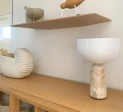 Lampe*New Works Baladeuse, Kizu, , LED, 2700K, 200lm, Ø18cm, H24cm - Marbre kunis breccia