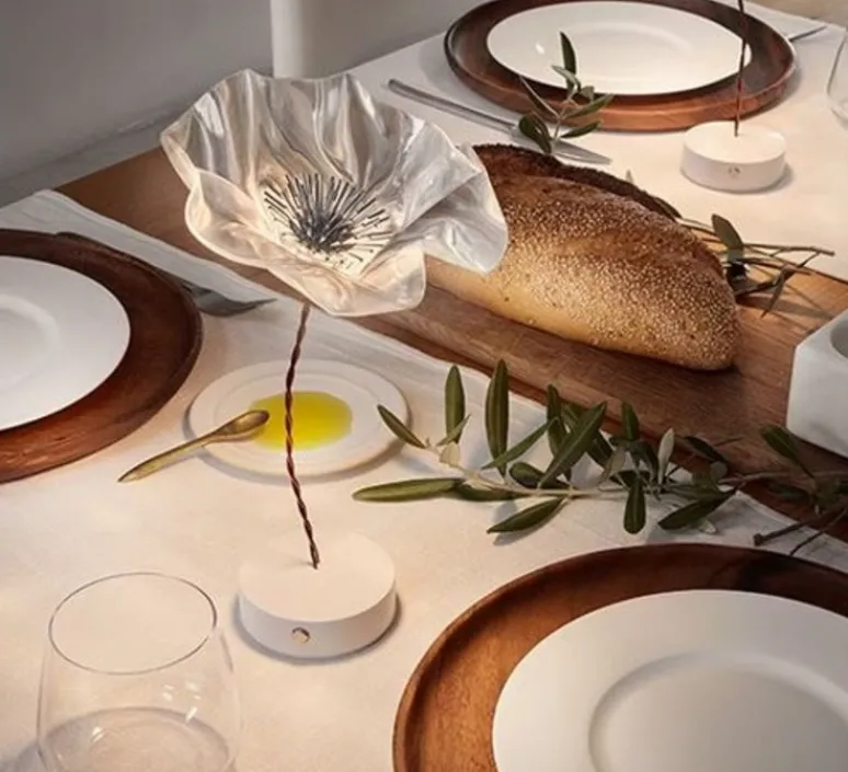 Lampe*Slamp Baladeuse, La Fleur, , LED, dim, 2700K, 150 lm, Ø15cm, H26cm - blanc