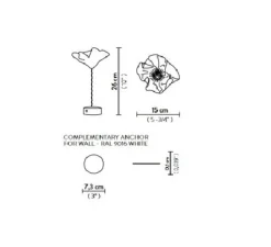 Lampe*Slamp Baladeuse, La Fleur, , LED, dim, 2700K, 150 lm, Ø15cm, H26cm - noir et or