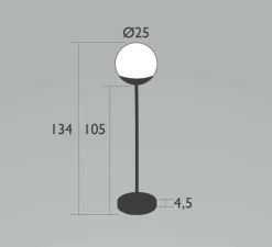 Baladeuse, Lampadaire H134, cerise noire, Mooon! IP44, 3000K à 6000K, 500lm, dim, Ø25cm, H134cm - Fermob