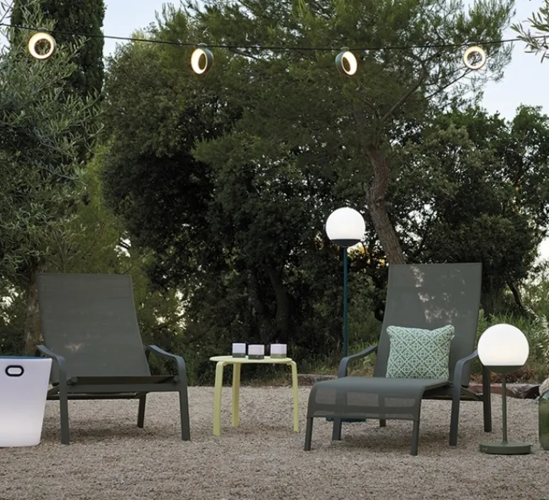 Lampadaire*Fermob Baladeuse, Lampadaire, Mooon !, acapulco, LED, 3000-6000K, 500lm, dim, IP44, Ø25cm, H134cm - bleu