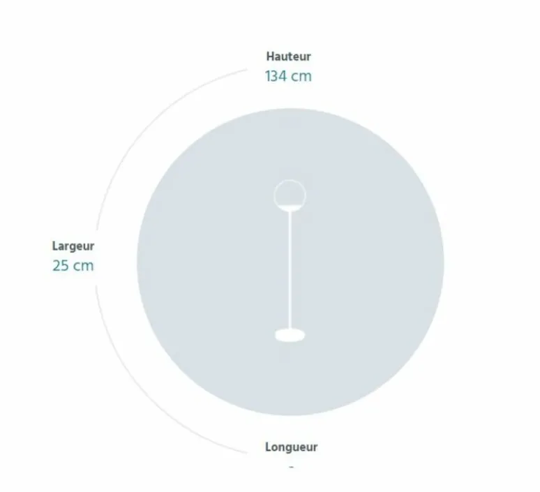 Lampadaire*Fermob Baladeuse, Lampadaire, Mooon !, acapulco, LED, 3000-6000K, 500lm, dim, IP44, Ø25cm, H134cm - bleu