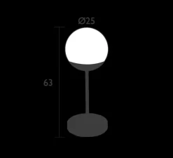 Baladeuse, Lampe à poser, d'extérieur H63 carbone, Mooon! IP44, dim, 3000K-6000K, 500lm, Ø25cm, H63cm - Fermob