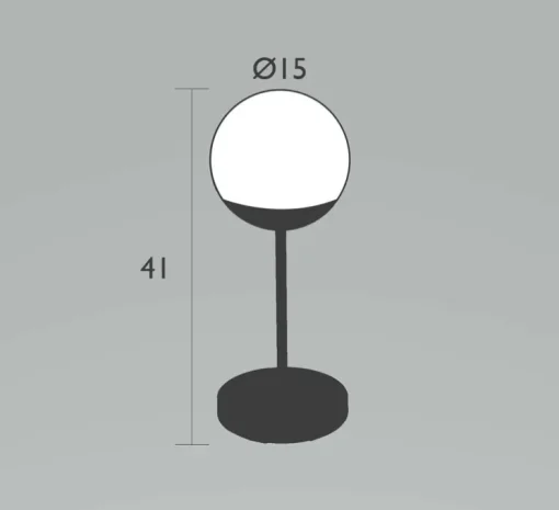 Baladeuse, Lampe H41 carbone, Mooon! IP44, dim, 3000K-6000K, 150lm, Ø15cm, H41cm - Fermob