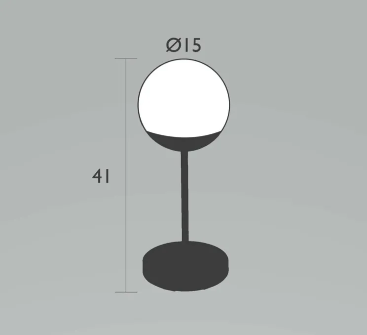 Baladeuse, Lampe H41 carbone, Mooon! IP44, dim, 3000K-6000K, 150lm, Ø15cm, H41cm - Fermob