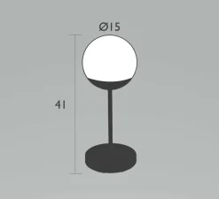 Lampe*Fermob Baladeuse, Lampe H41 , Mooon! IP44, dim, 3000K-6000K, 150lm, Ø15cm, H41cm - gris argile