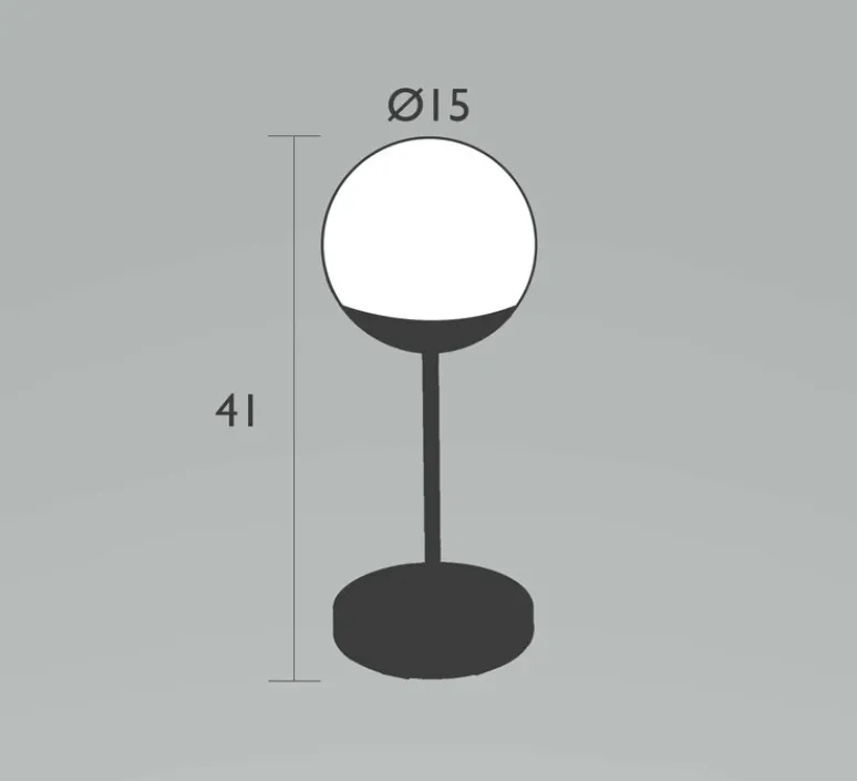 Lampe*Fermob Baladeuse, Lampe H41 , Mooon! IP44, dim, 3000K-6000K, 150lm, Ø15cm, H41cm - gris argile