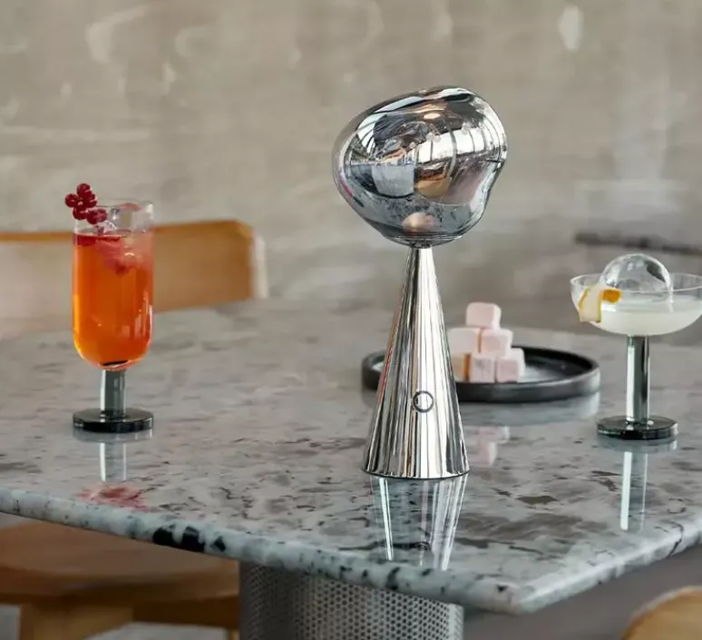 Lampe*Tom Dixon Baladeuse, Melt Portable, , IP44, LED, dim, 3000K, 100 lm, L13cm, H28cm - argent