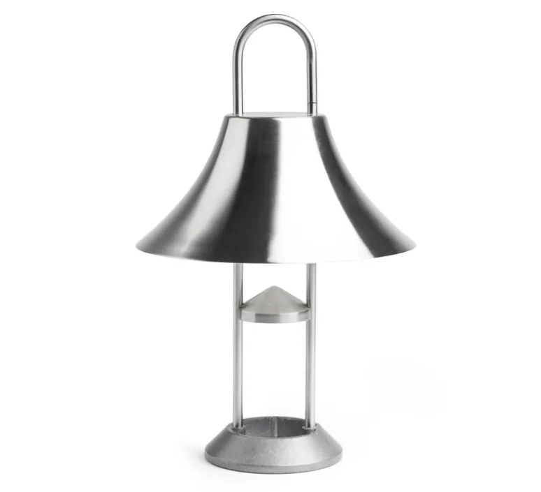 Lampe*HAY Baladeuse, Mousqueton, , IP44, LED, dim, 2550K, 157 lm, Ø19,5cm, H30,5cm - acier brossé