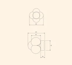 Baladeuse murale, Mimosa, blanc, chrome, Ø16,7cm, H14,7cm - Margaux Keller Collections