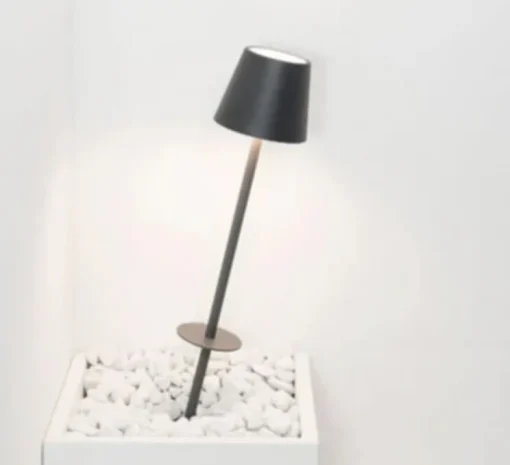 Baladeuse, Poldina, Gris foncé, avec piquet, IP54, LED, dim, 2200-3000K, 256 lm, Ø11cm, H60cm - Zafferano