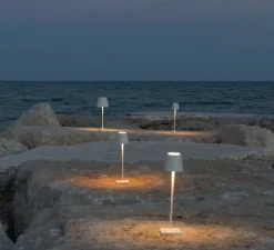 Baladeuse, Poldina Micro, blanc, IP65, LED, dim, 2200-3000K, 195 lm, Ø7cm, H27,5cm - Zafferano