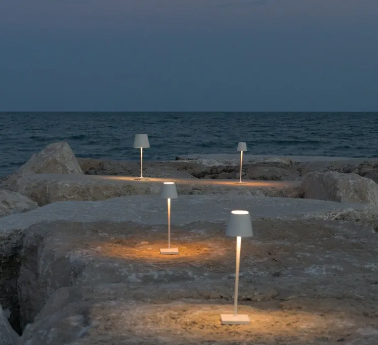 Baladeuse, Poldina Micro, blanc, IP65, LED, dim, 2200-3000K, 195 lm, Ø7cm, H27,5cm - Zafferano