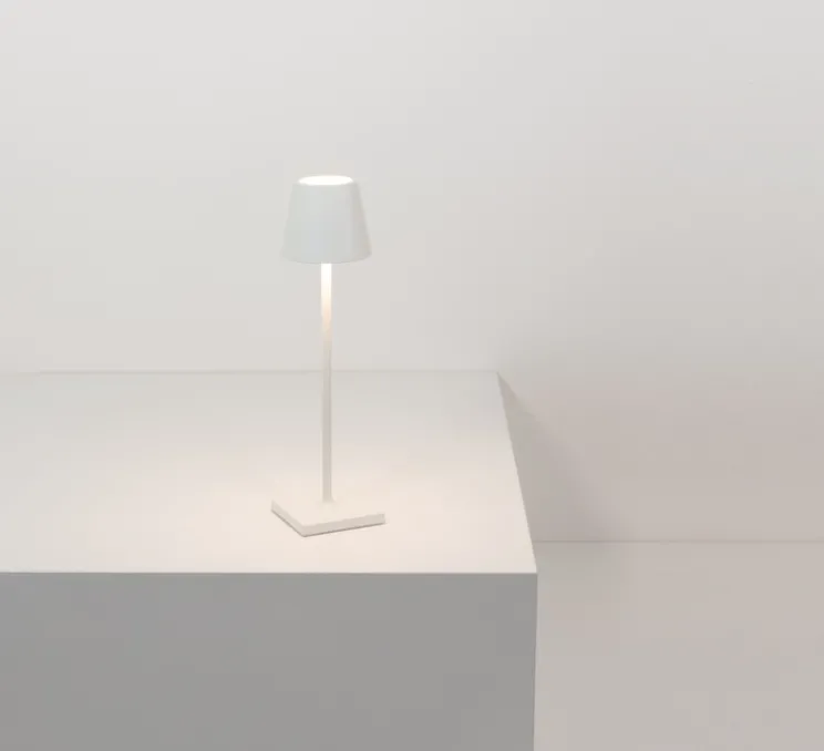 Baladeuse, Poldina Micro, blanc, IP65, LED, dim, 2200-3000K, 195 lm, Ø7cm, H27,5cm - Zafferano