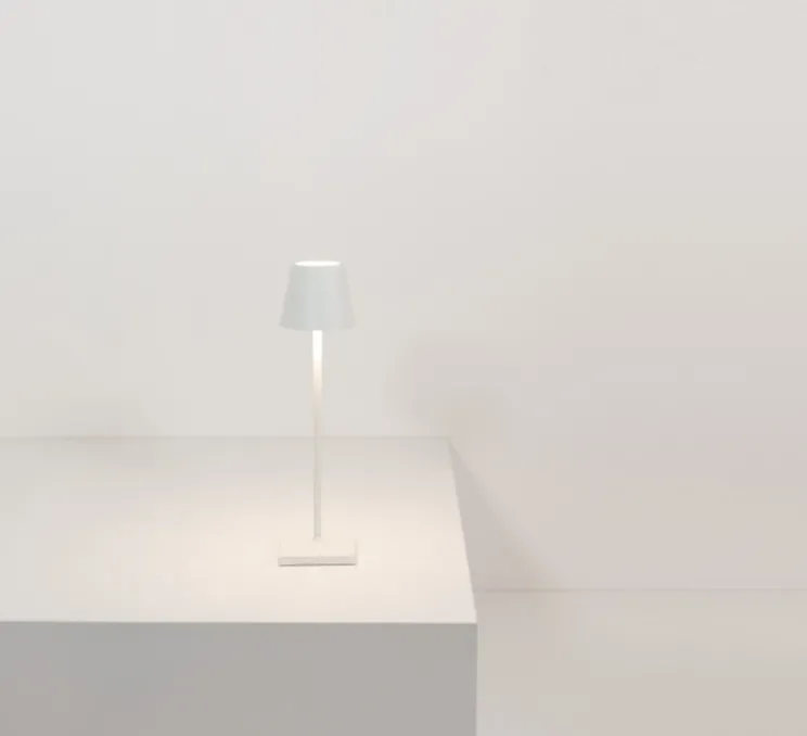 Baladeuse, Poldina Micro, blanc, IP65, LED, dim, 2200-3000K, 195 lm, Ø7cm, H27,5cm - Zafferano