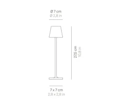 Lampe*Zafferano Baladeuse, Poldina Micro, , IP65, LED, dim, 2200-3000K, 195 lm, Ø7cm, H27,5cm - Gris foncé